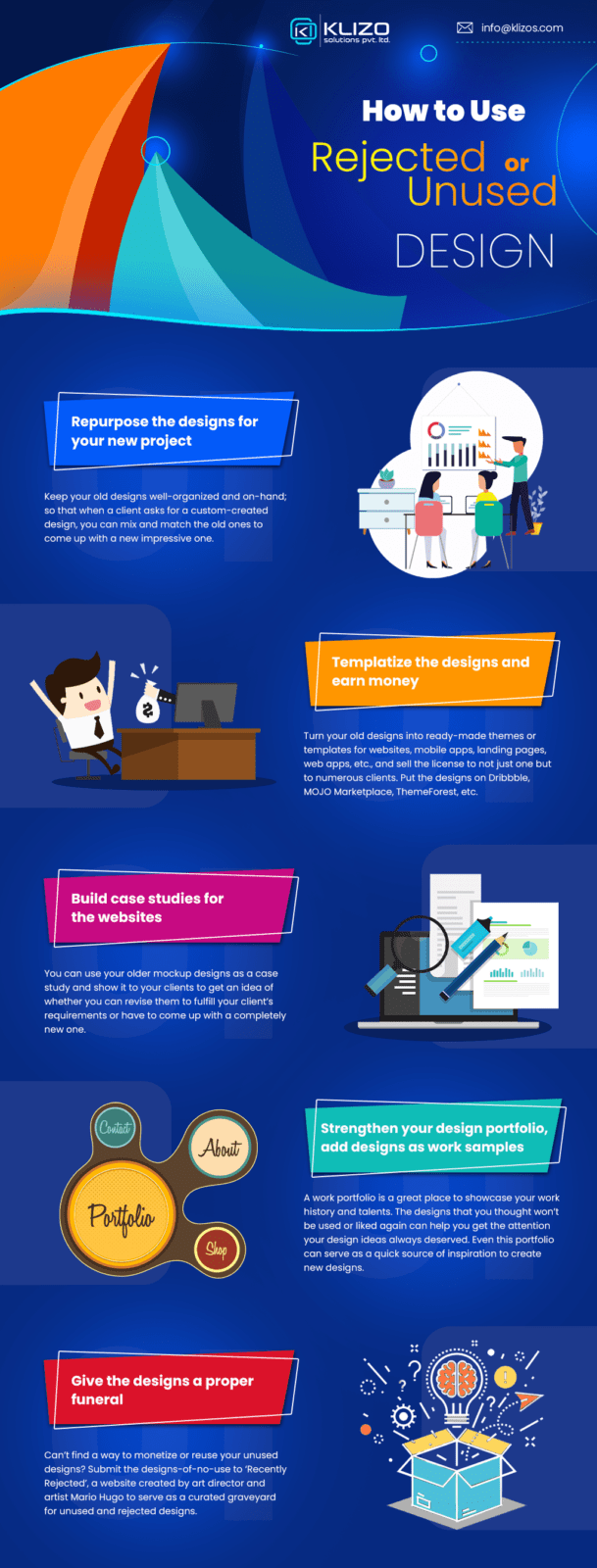 How to use rejected or unused designs INFOGRAPHIC