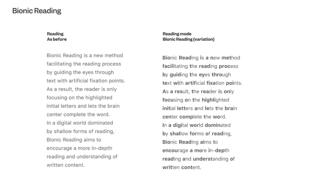 bionic reading