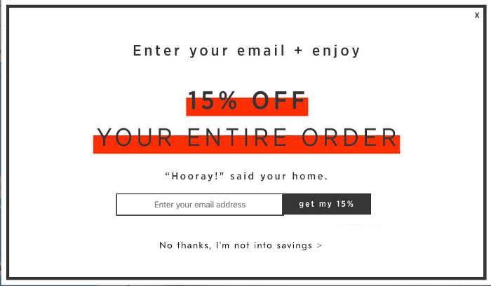 confirmshaming example - ux dark patterns