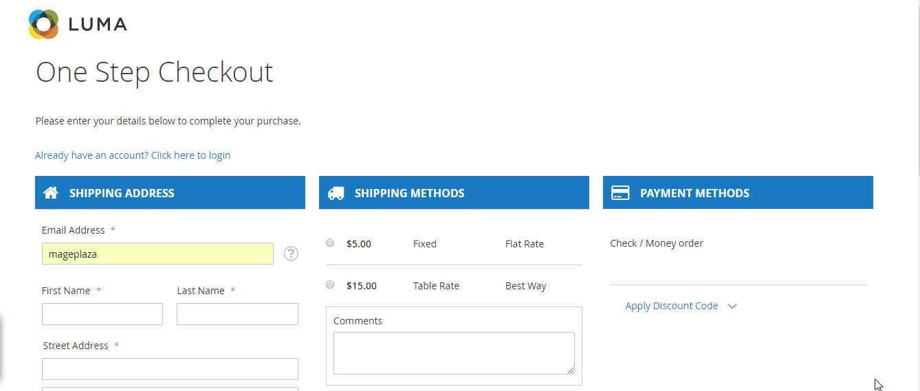 E commerce development