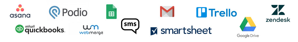API Integration Gmail Trello SMS Google Sheets Drive Podio Asana