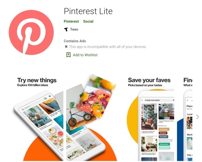 pwa vs native app pinterest example